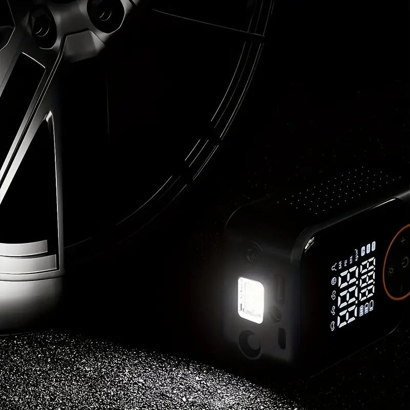 Portable Car Air Compressor - Ultra-Fast Wireless Tire Inflator with Digital Pressure Gauge, LED Light, Safe and Efficient Tire Maintenance