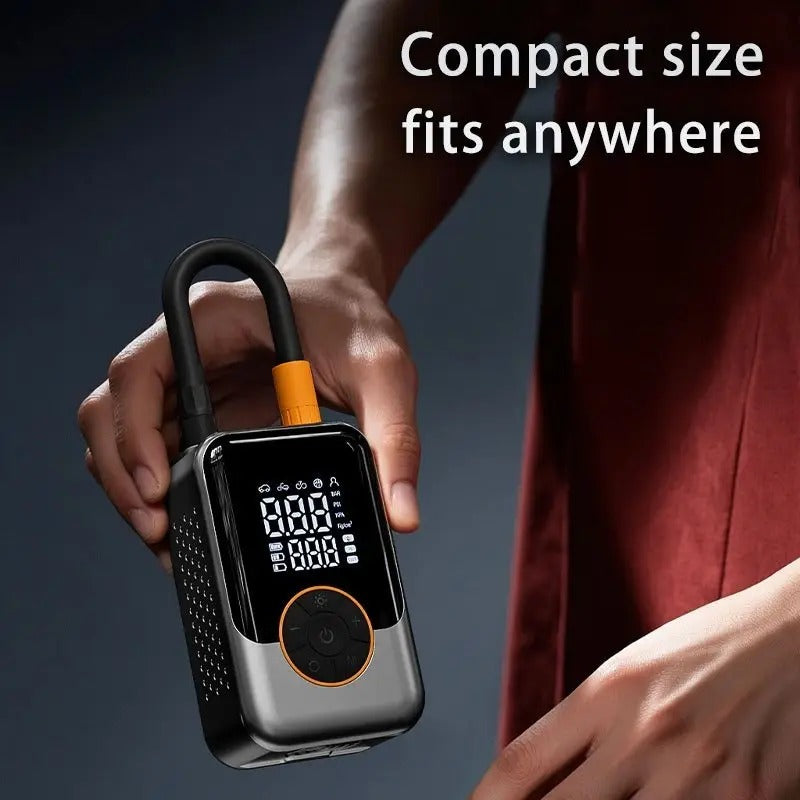 Portable Car Air Compressor - Ultra-Fast Wireless Tire Inflator with Digital Pressure Gauge, LED Light, Safe and Efficient Tire Maintenance